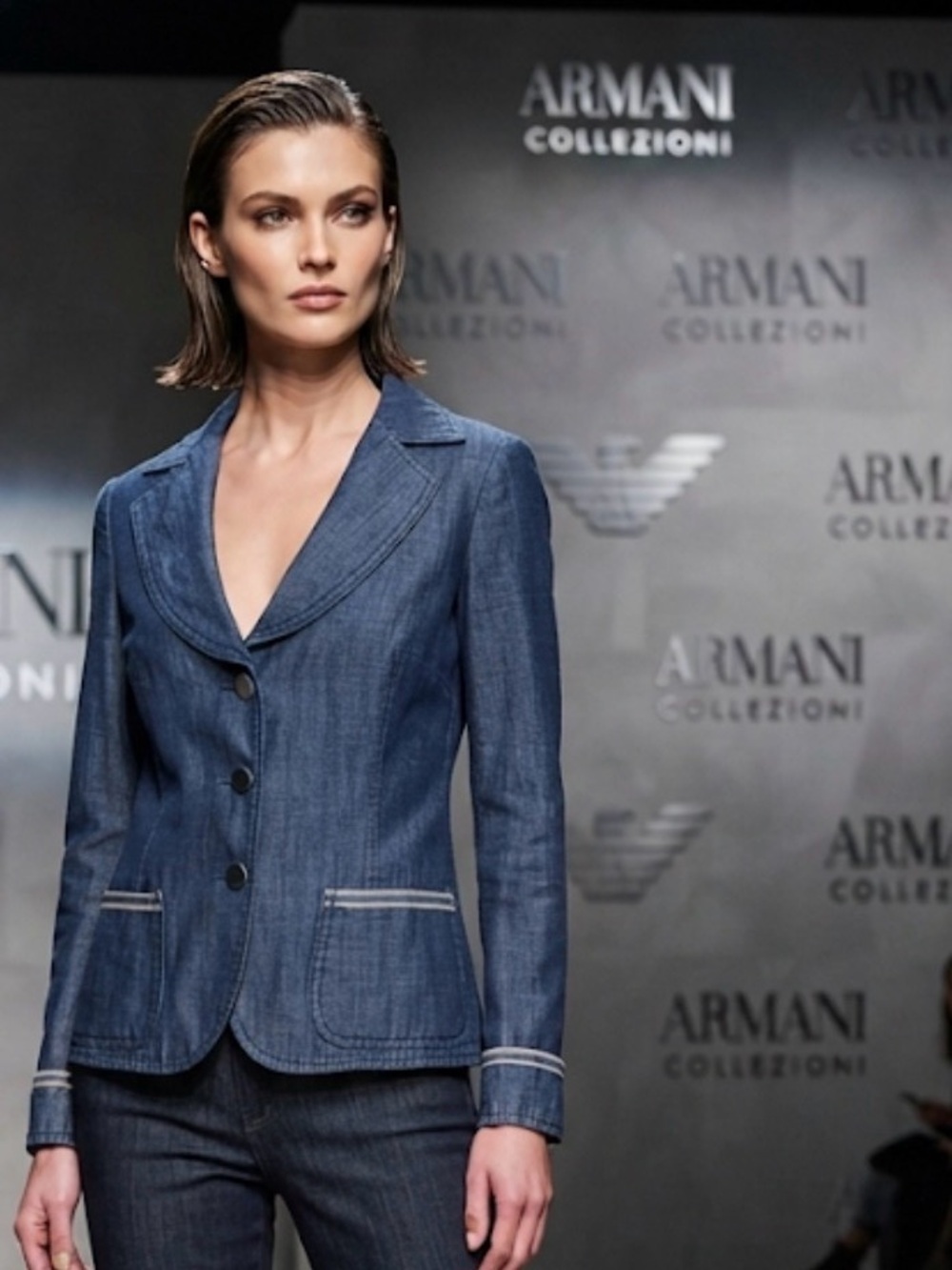 Authentic Armani Collezioni luxury designer lightweight denim jacket sz 6